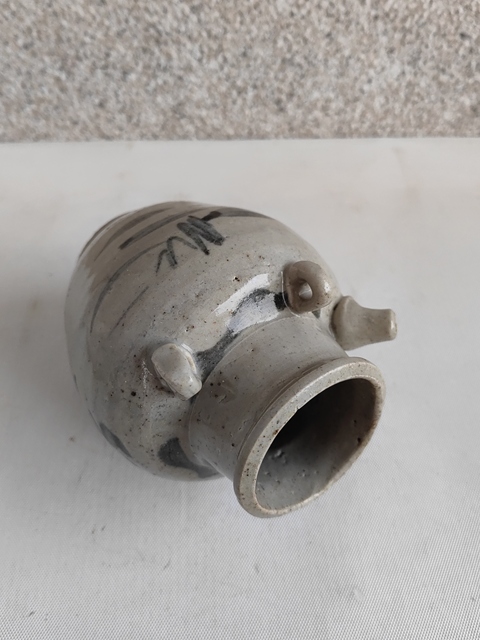 古玩陶瓷明末清初·青花福字紋四系壺真品鑒賞圖