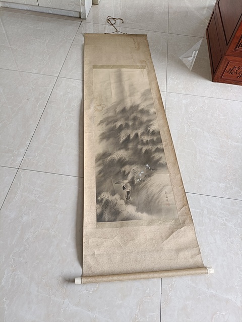 古玩字畫民國時期錦銹水墨畫作《雨歸》拍賣，當前價格1980元