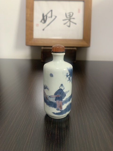 古玩陶瓷青花釉里紅人物故事紋鼻煙壺拍賣,當前價格12000元