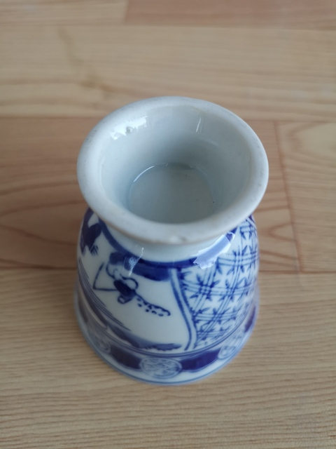 古玩陶瓷青花山水人物紋高足杯拍賣，當前價格150元