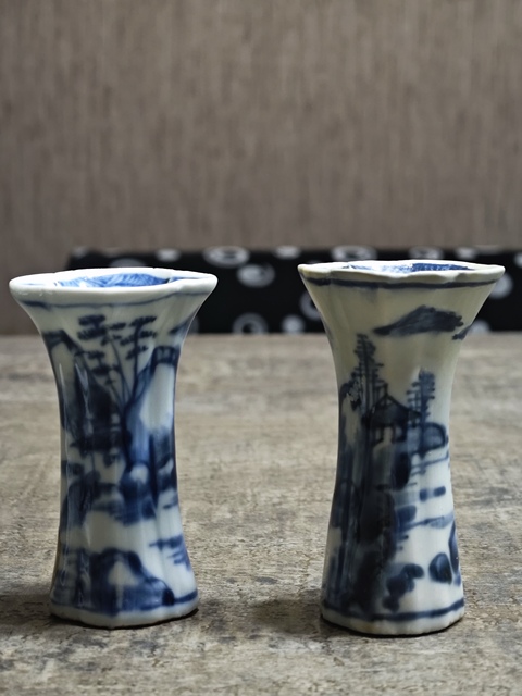 古玩陶瓷青花花觚拍賣,當前價格600元