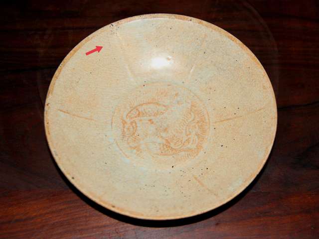 古玩陶瓷南宋?影青釉雙魚紋出筋芒口盤拍賣,當(dāng)前價格518元