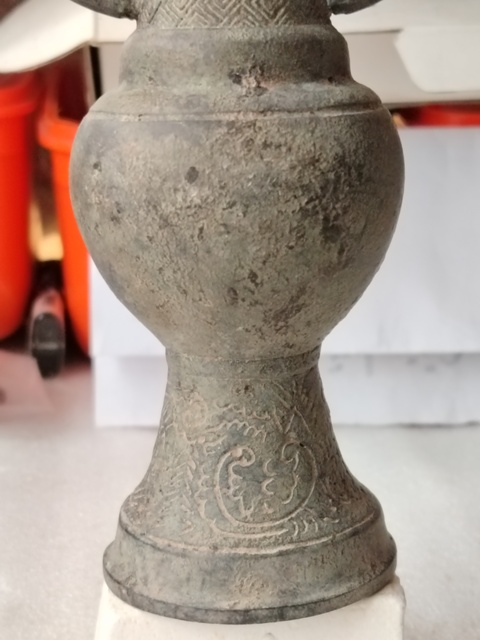 古玩雜項雙龍耳銅香瓶花瓶拍賣,當前價格798元