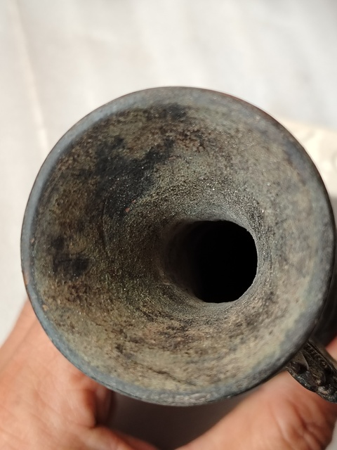 古玩雜項雙龍耳銅香瓶花瓶拍賣,當前價格798元