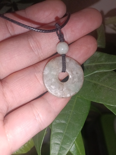 古玩玉器清代天然翡翠平安扣拍賣,當前價格498元
