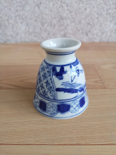 古玩陶瓷青花山水人物紋高足杯拍賣，當前價格150元