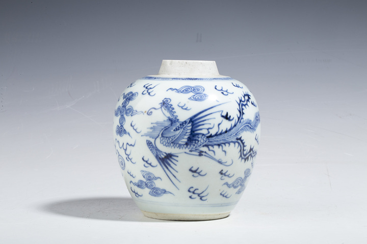 古玩陶瓷清雍正·青花鸞鳳和鳴紋罐拍賣,當前價格5800元