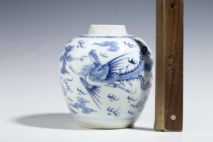 古玩陶瓷清雍正·青花鸞鳳和鳴紋罐拍賣,當前價格5800元