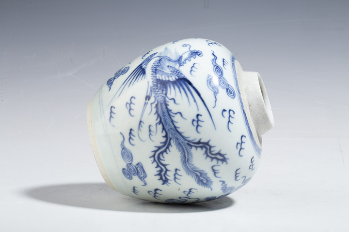 古玩陶瓷清雍正·青花鸞鳳和鳴紋罐拍賣,當前價格5800元