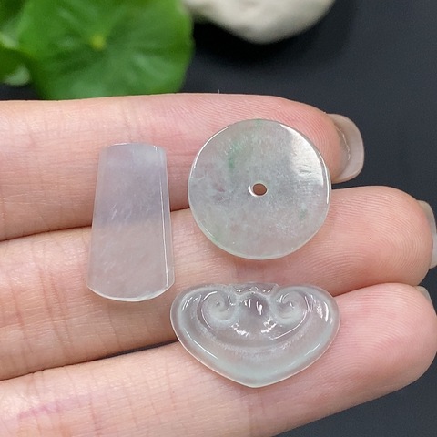 古玩玉器23冰種天然翡翠A貨掛墜(冰種) 一手走拍賣,當前價格650元