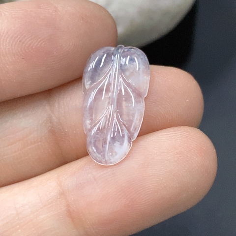 古玩玉器28天然翡翠A貨鑲嵌件 葉子拍賣，當前價格2800元