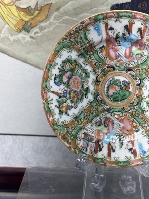 古玩陶瓷清晚期細路精品人物廣彩盤拍賣，當前價格469元