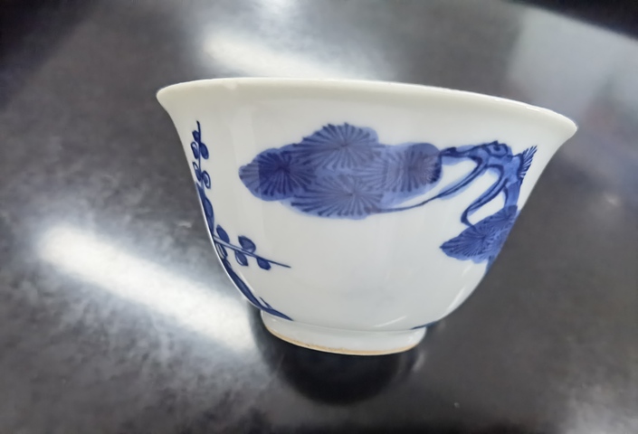 古玩陶瓷明晚期 青花歲寒三友茶園拍賣，當前價格2500元