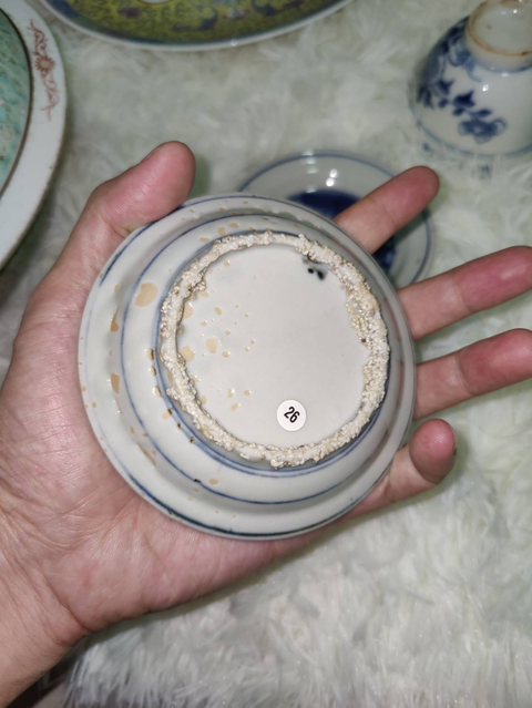 古玩陶瓷明末松鹿同春紋盤一對拍賣,當前價格1000元