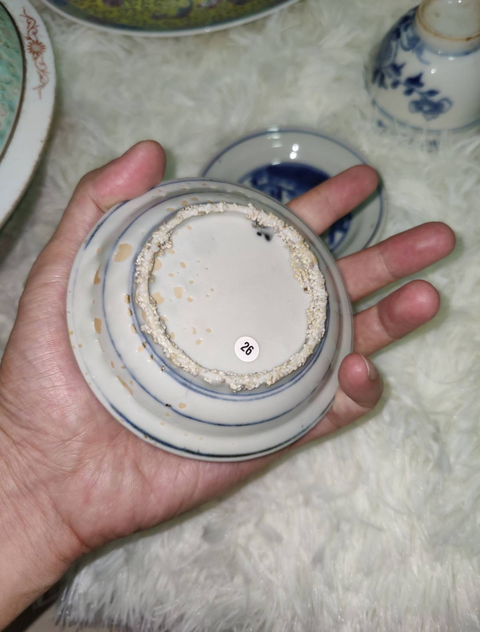 古玩陶瓷明末松鹿同春紋盤一對拍賣,當前價格1000元