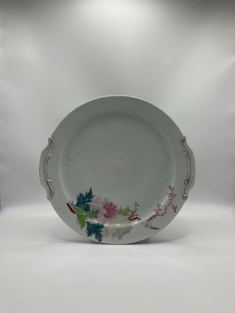 民國粉彩花鳥紋茶盤拍賣，當前價格880元