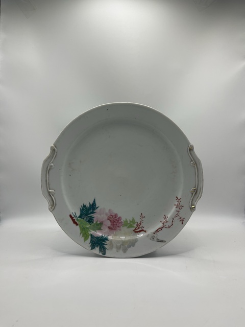 古玩陶瓷民國粉彩花鳥紋茶盤拍賣,當前價格880元