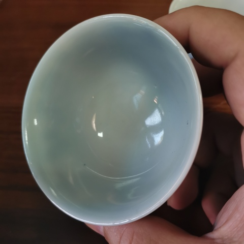 古玩陶瓷十九世紀青花鳳紋杯一對拍賣,當前價格206元