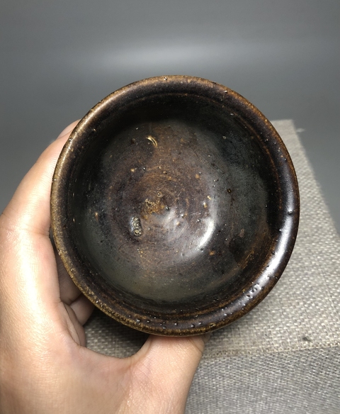 古玩陶瓷宋元，吉州窯黑釉茶杯拍賣，當前價格999元