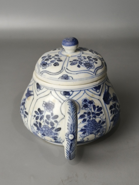 古玩陶瓷康熙·青花開窗花鳥紋壺真品鑒賞圖