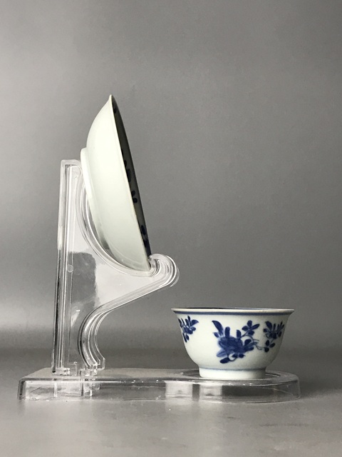古玩陶瓷(精品杯碟)清·康熙·青花三多紋杯碟·套裝拍賣,當前價格1302元