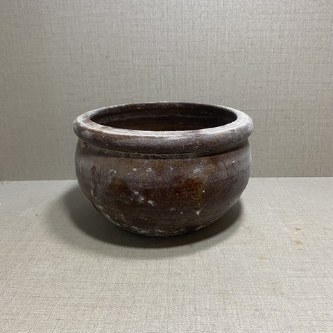 古玩陶瓷明代褐釉唇口罐拍賣,當前價格99元