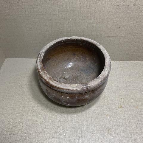 古玩陶瓷明代褐釉唇口罐拍賣,當前價格99元