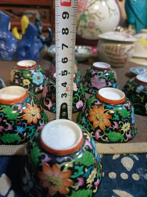 古玩陶瓷琺瑯彩花卉紋杯一套拍賣,當前價格2888元