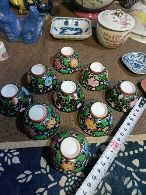 古玩陶瓷琺瑯彩花卉紋杯一套拍賣,當前價格2888元