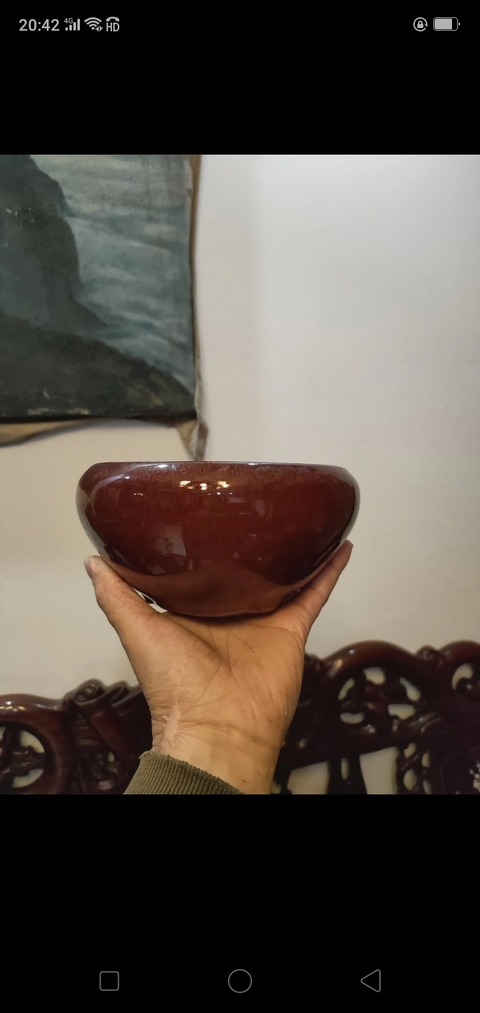 古玩陶瓷清代紅釉香爐拍賣，當前價格2658元