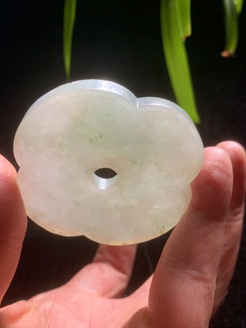 古玩玉器清代天然翡翠雕“海棠佩”拍賣，當前價格13800元