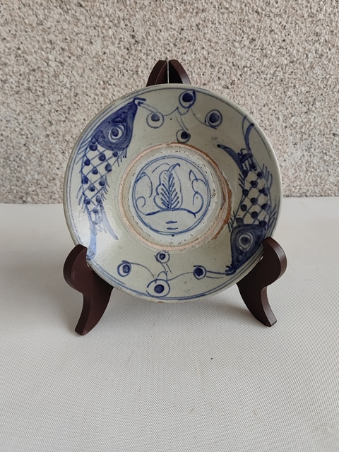 古玩陶瓷青花雙魚盤拍賣，當(dāng)前價格398元