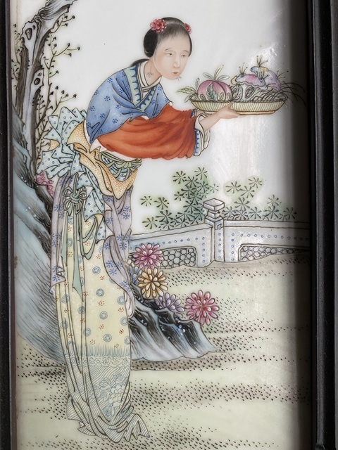 古玩陶瓷民國 粉彩人物紋瓷板一套拍賣,當前價格100000元