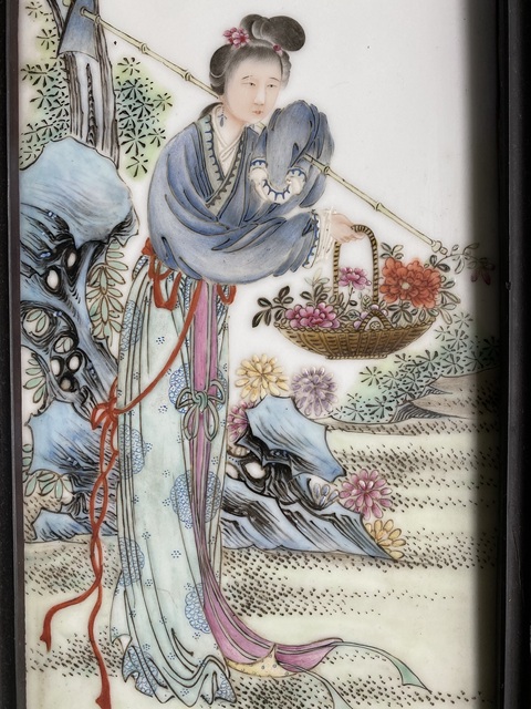 古玩陶瓷民國 粉彩人物紋瓷板一套拍賣,當前價格100000元