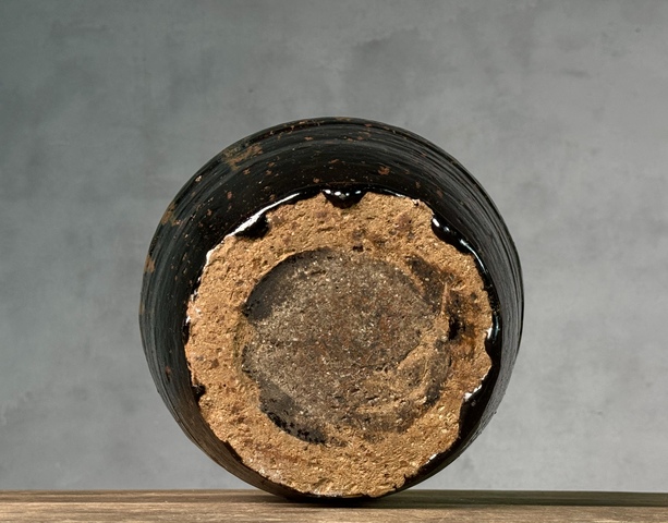 古玩陶瓷明代,磁州窯窯變黑釉梅瓶拍賣,當前價格688元