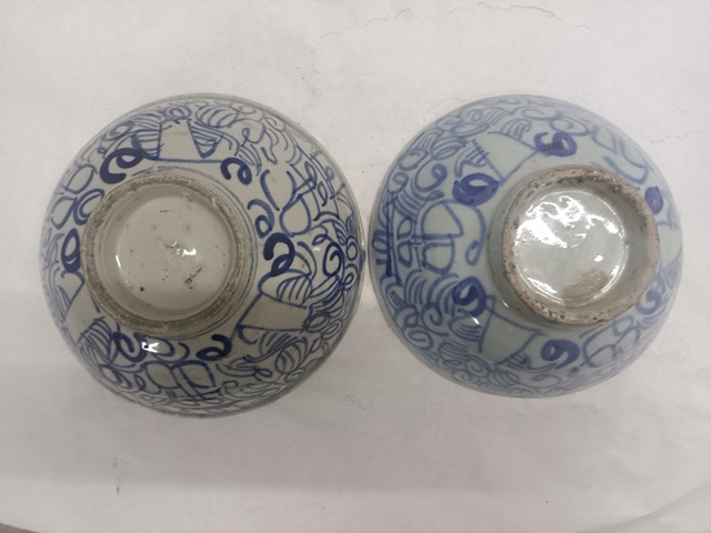 古玩陶瓷囍字紋青花碗拍賣,當前價格100元