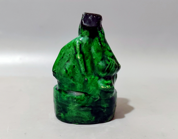 古玩陶瓷清代?呂洞賓醉酒綠釉水盂拍賣，當(dāng)前價(jià)格966元