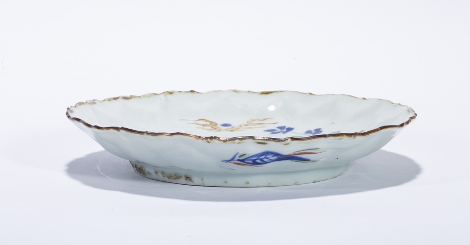 古玩陶瓷明·天啟·青花五彩花鳥葵口盤拍賣,當前價格15000元
