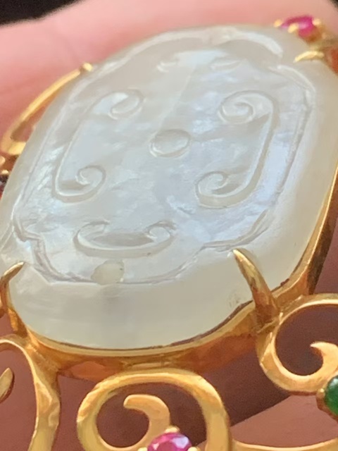 古玩玉器清代和田玉雕“帽正”拍賣,當前價格13000元