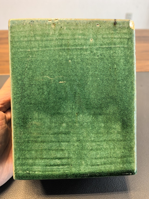古玩陶瓷晚清民國綠釉文房書擋拍賣,當前價格230元