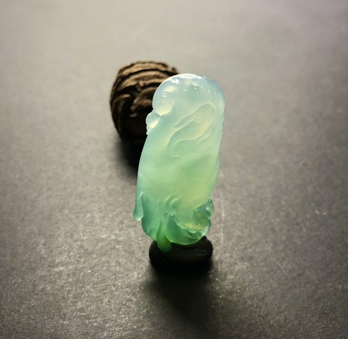 古玩玉器天然翡翠雕“佛手”掛件拍賣,當(dāng)前價(jià)格15000元