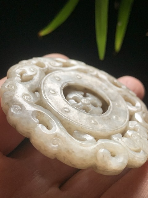 古玩玉器明清和田玉雕“轉芯佩”拍賣，當前價格9800元