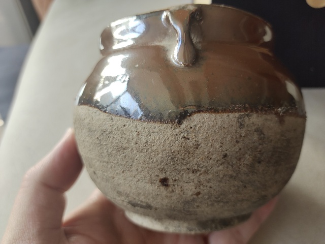 古玩陶瓷磁州窯褐釉雙系罐拍賣,當前價格4000元