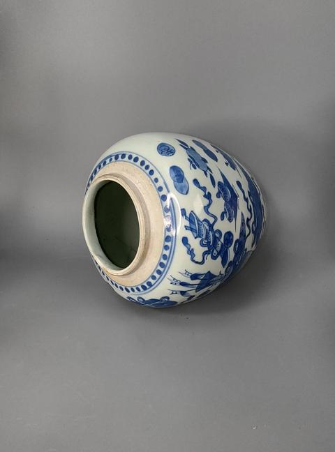 古玩陶瓷清乾嘉青花雜寶紋罐拍賣，當前價格1988元