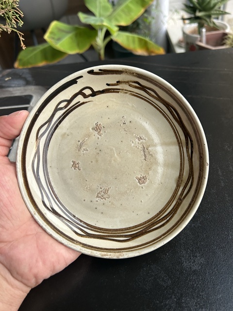 古玩陶瓷元代·白地黑花水波紋盤（茶器）拍賣，當前價格900元