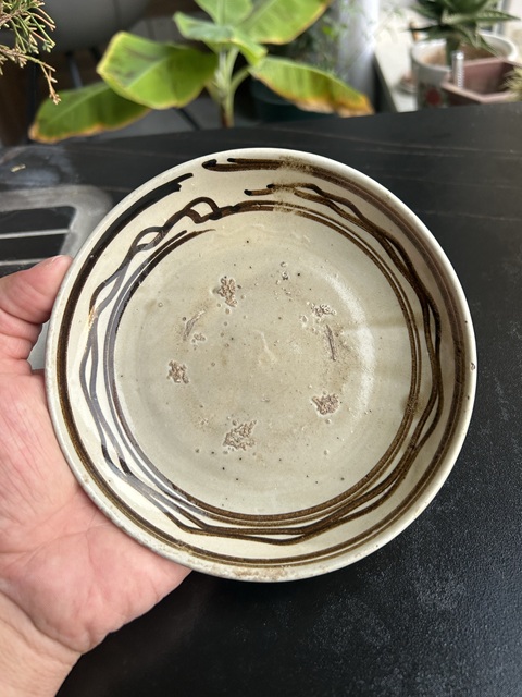 古玩陶瓷元代·白地黑花水波紋盤（茶器）拍賣，當前價格900元