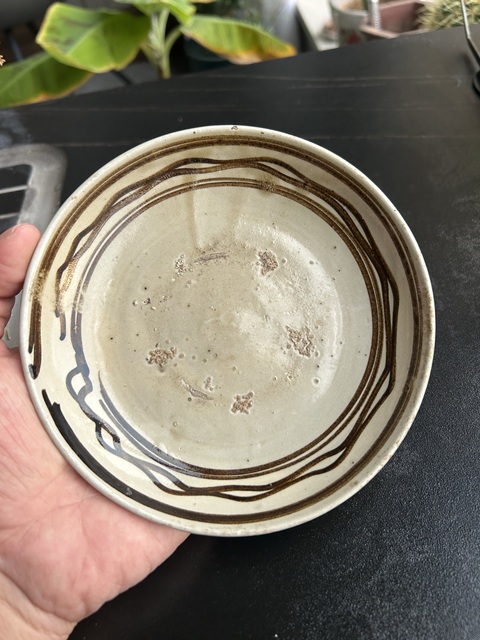 古玩陶瓷元代·白地黑花水波紋盤（茶器）拍賣，當前價格900元