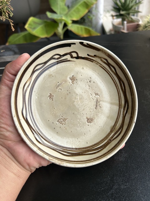 古玩陶瓷元代·白地黑花水波紋盤（茶器）拍賣，當前價格900元