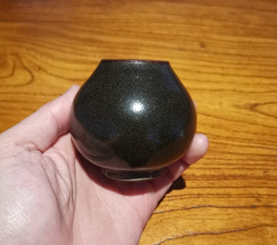 古玩陶瓷明茶葉末釉雞心水盂拍賣，當前價格1388元