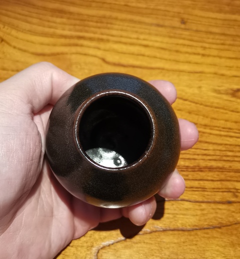 古玩陶瓷明茶葉末釉雞心水盂拍賣，當前價格1388元